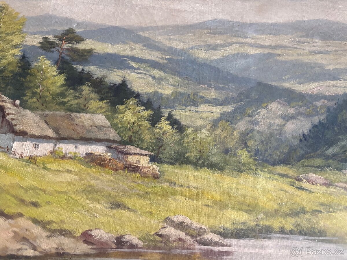 Obraz Jan Rolek Trávníček, Šumava, olej plátno 88x118 - 5