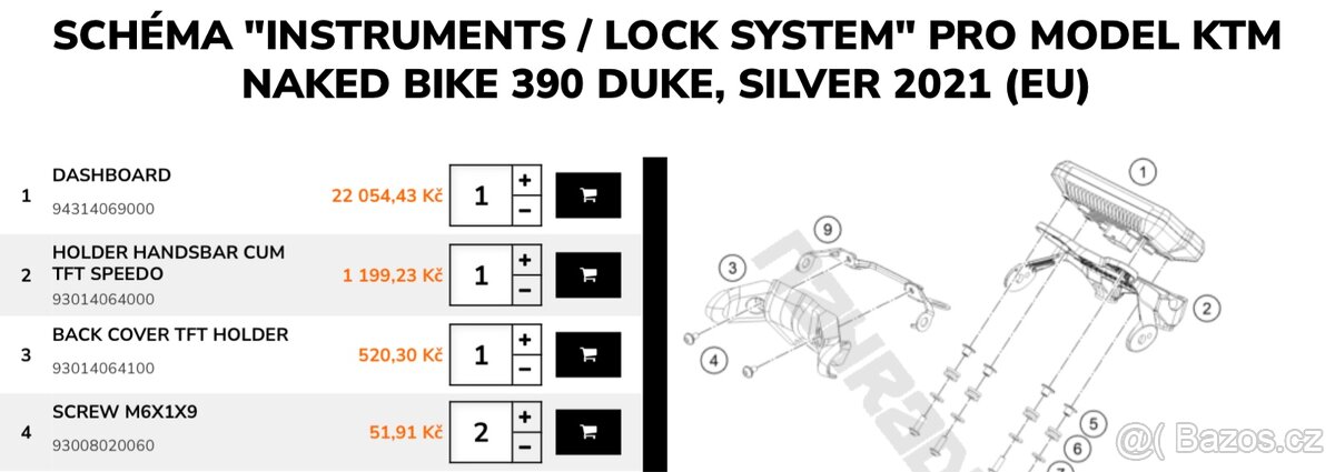 KTM 390 Duke - tachometr - 5