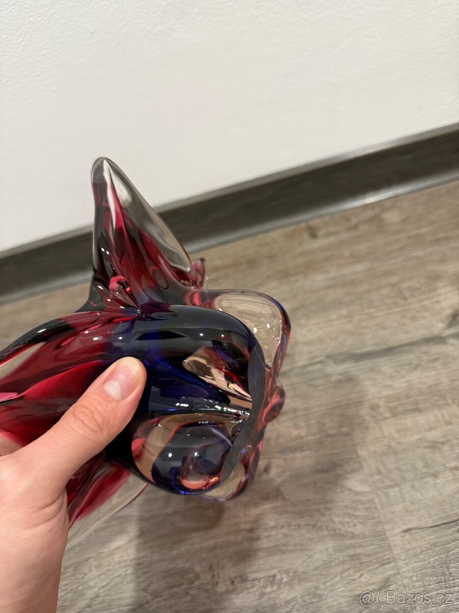 Stará skleněná mísa z hutního skla. J. Hospodka - 5