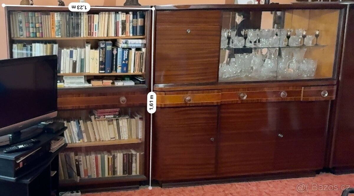 RETRO obývací stěna/komoda/knihovna, 60. léta - 5
