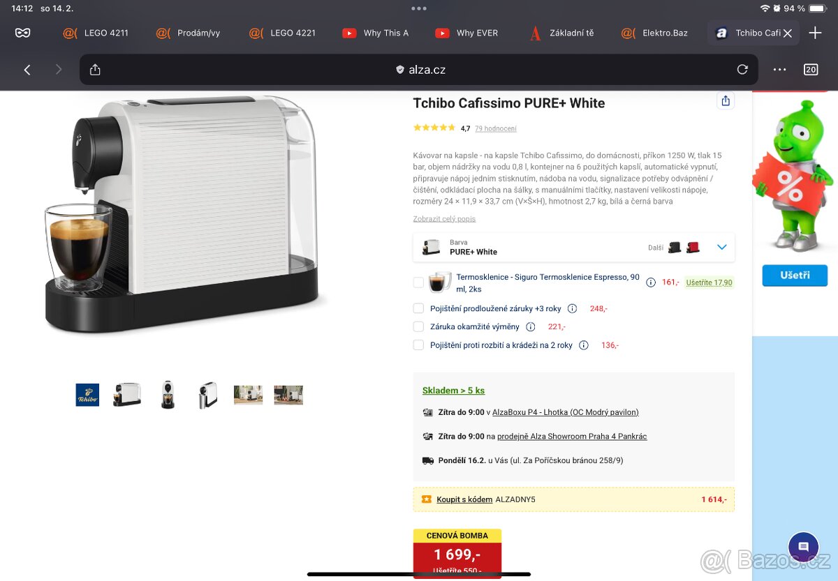 Kávovar Tchibo Cafissimo Pure+ Red - 5