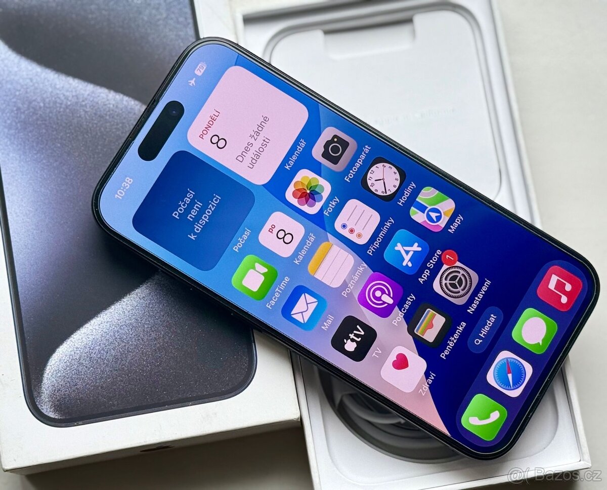 iPhone 15 Pro Blue Titanium BATERIE 100% TOP - 5