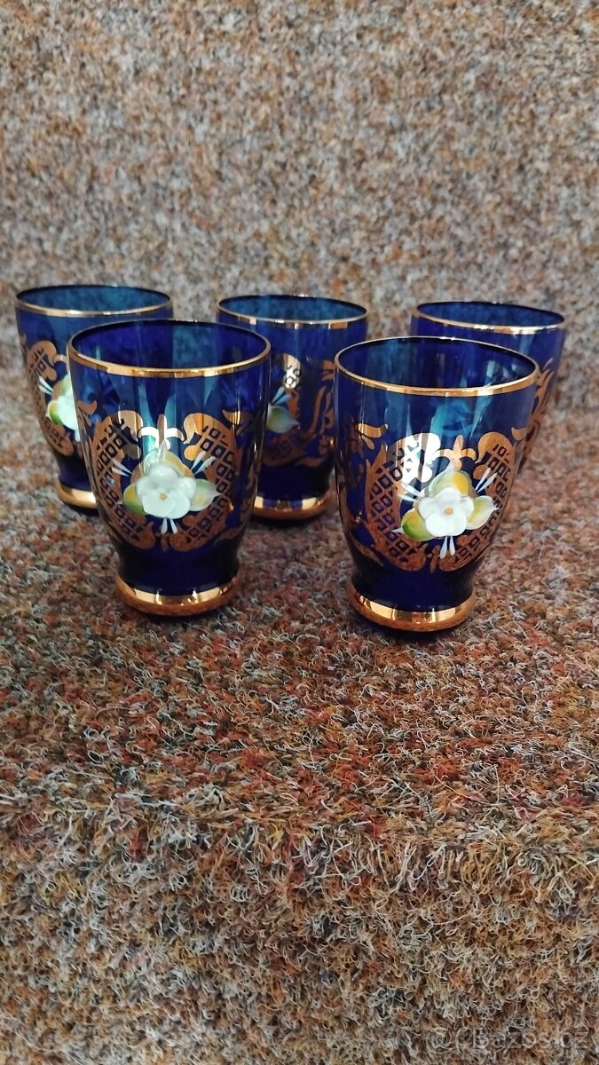 Krásná karafa modré sklo - 5