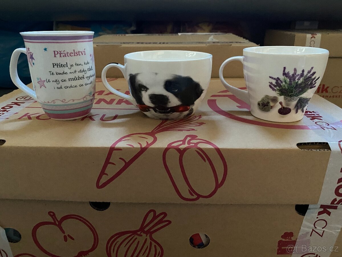 Nové porcelánové hrnky - různé velikosti, motivy - 5