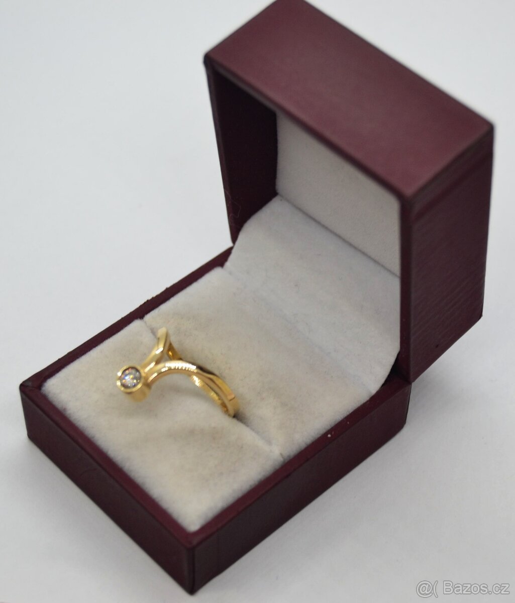 Zlatý prsten s briliantem 0.25 ct - 5