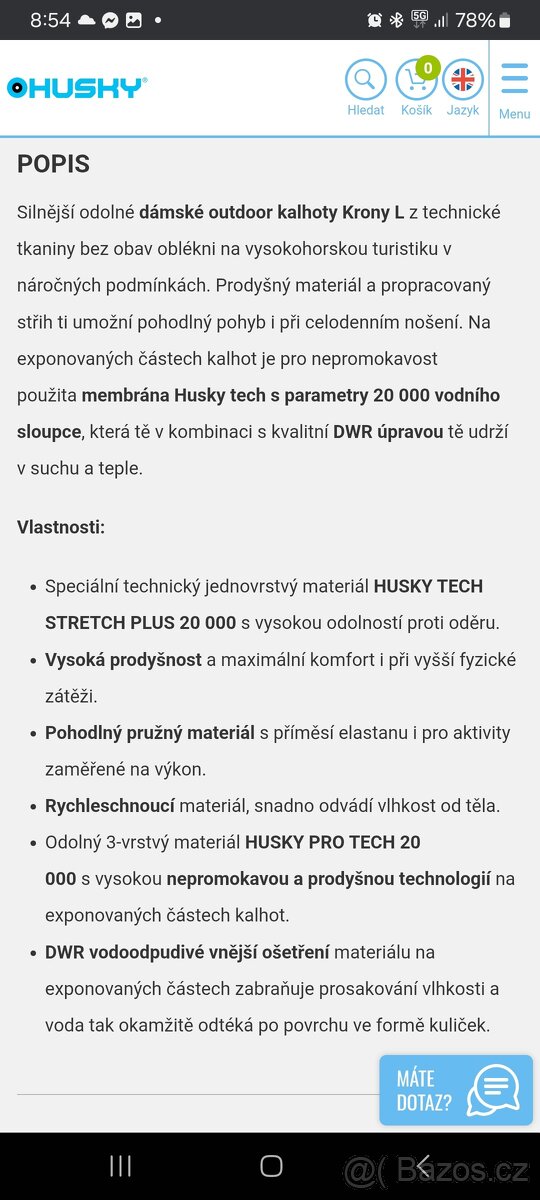 Damske Husky, vel.M - 5