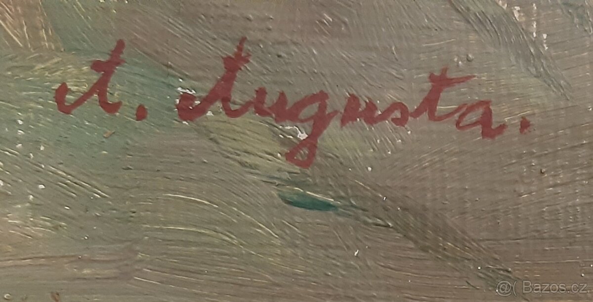 Obraz akademický malíř Antonín Augusta olejomalba na plátně - 5