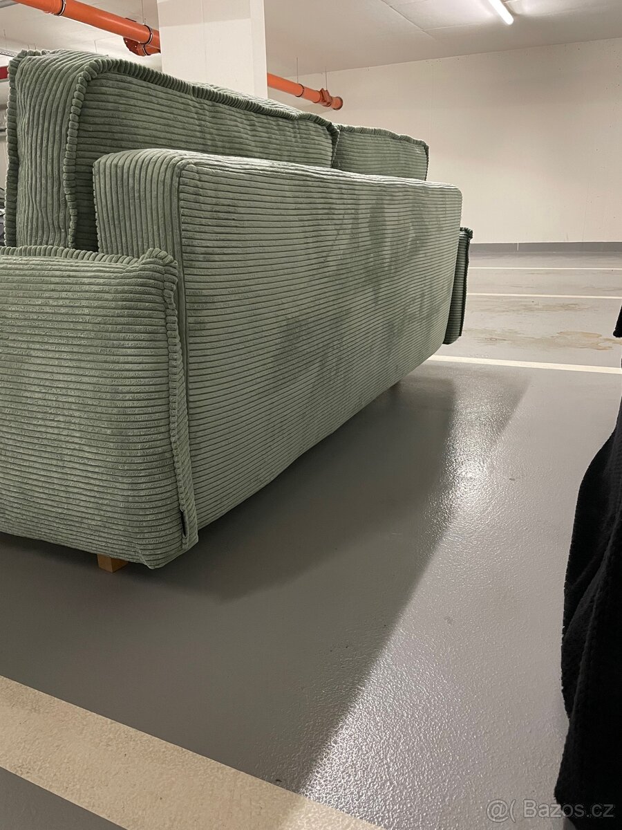 Manšestrová rozkládací pohovka 218 см - 5