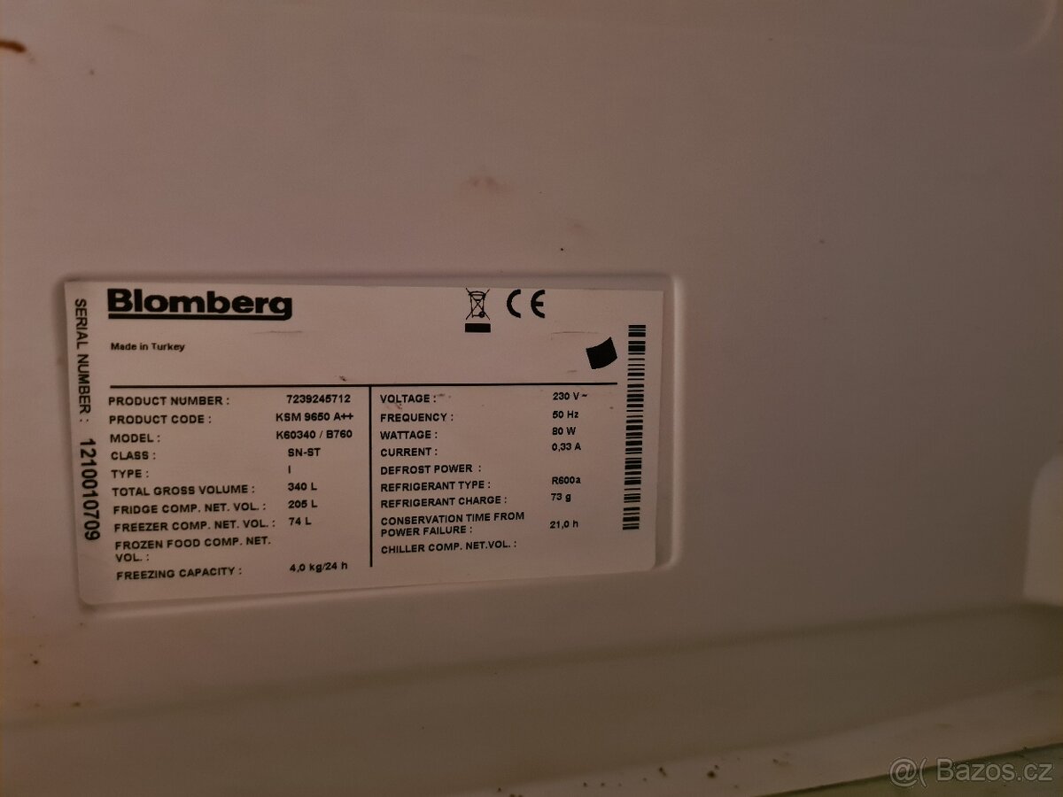 Chladnička s mrazničkou Blomberg - 5