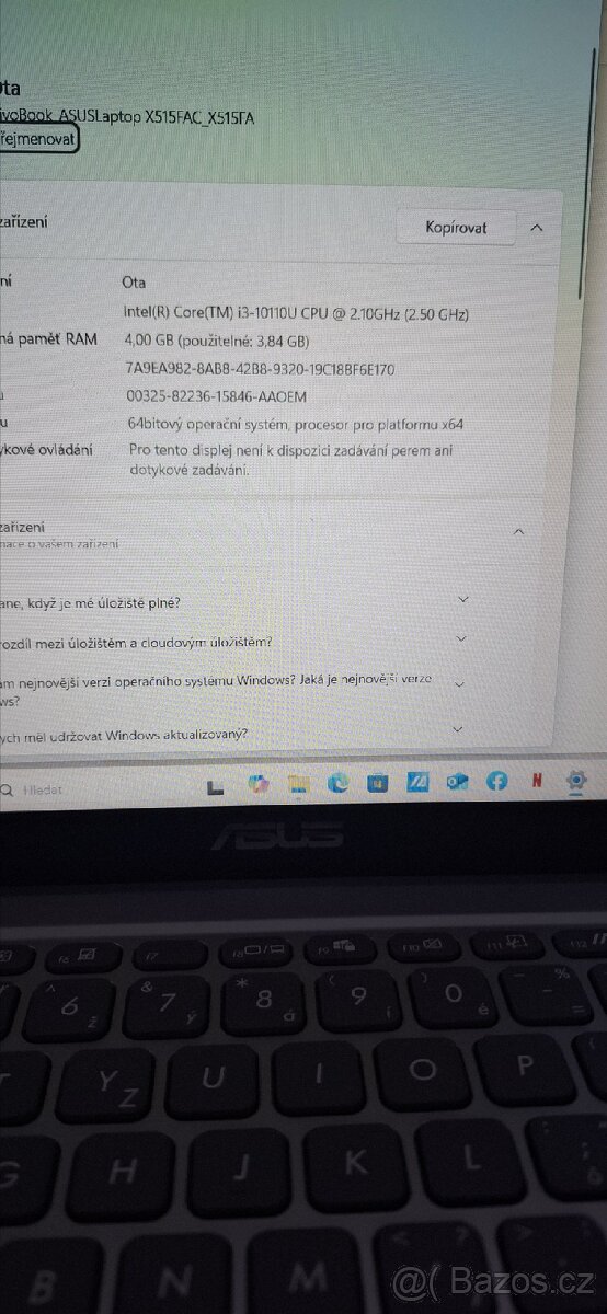 Prodám asus X515FA - 5
