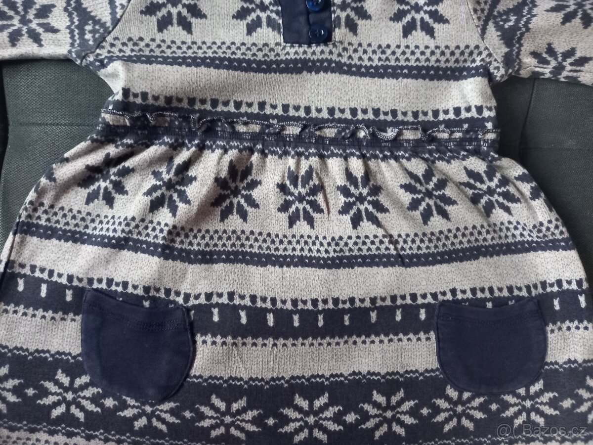 Zimni šaty Next vel. 98 s vlockou - 5