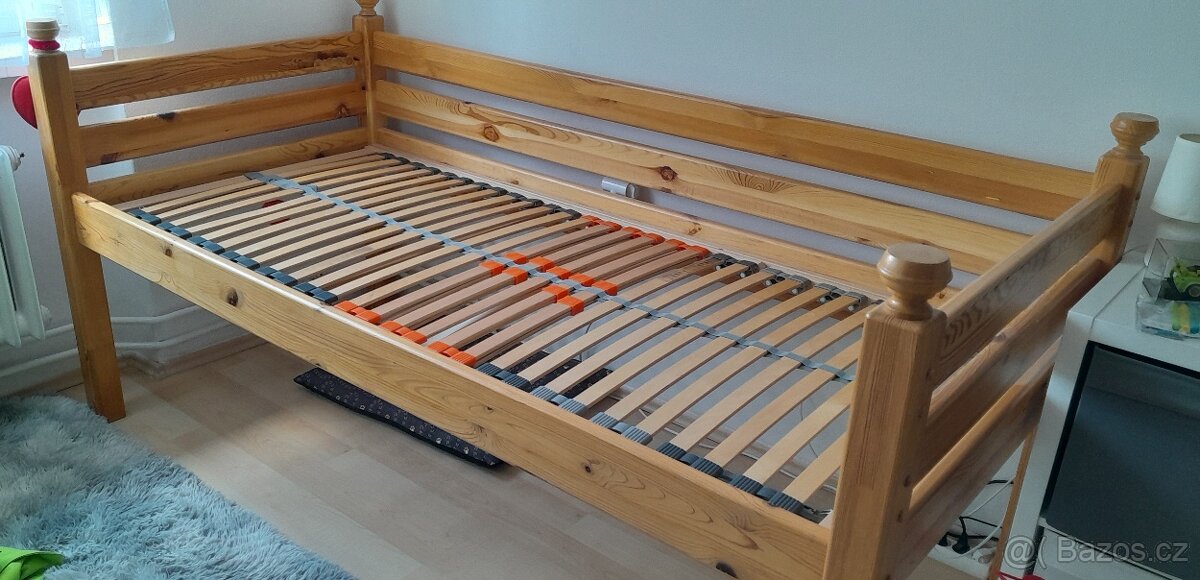 Postel 90x200 cm z masivní borovice - 5