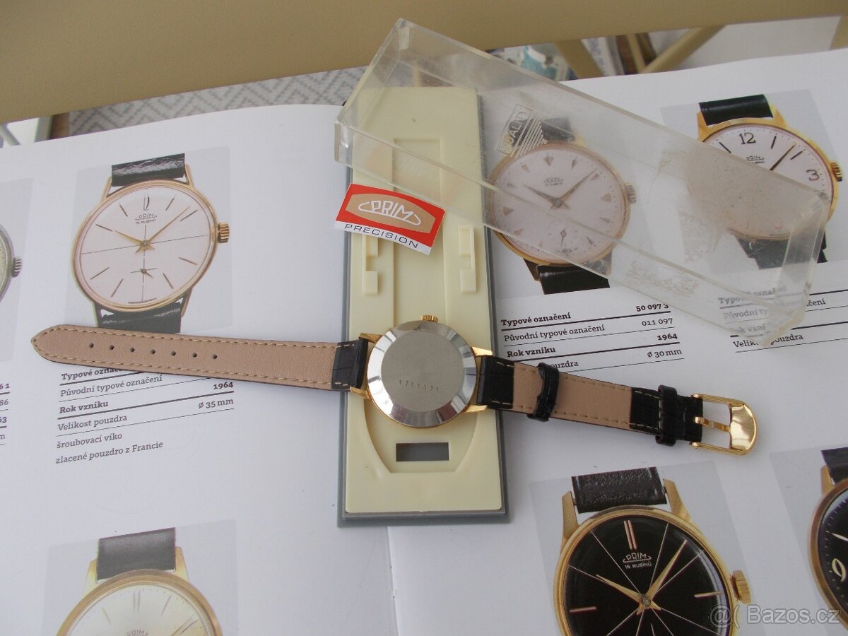 krasne zlacene rare typ hodinky prim Hvezdičky 1964 funkcni - 5