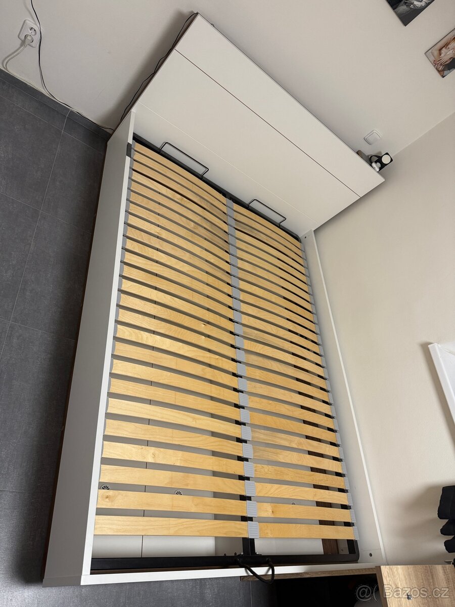 Postel 140x200 a úložným prostorem, roštem a čelem - 5