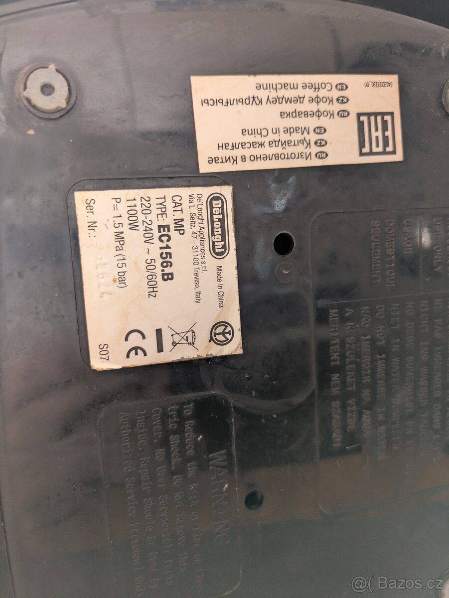 Espresso De’Longhi EC 156 B pákový kávovar - 5