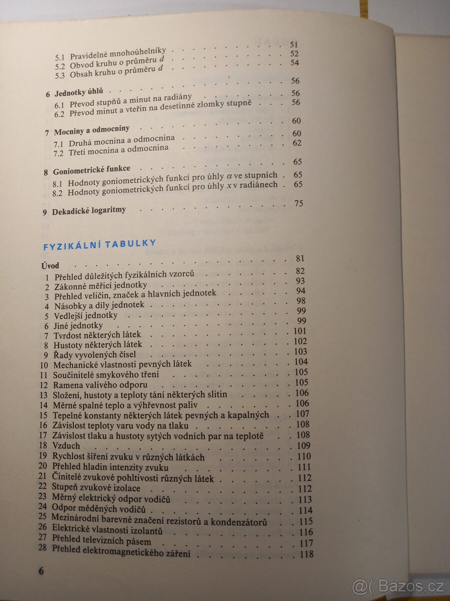 Matematické, fyzikální a chemické tabulky - 5