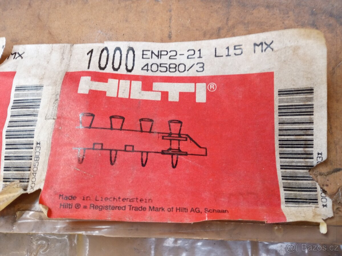 Hilti DX 350,dx 650.Prachové patrony a hřeby - 5