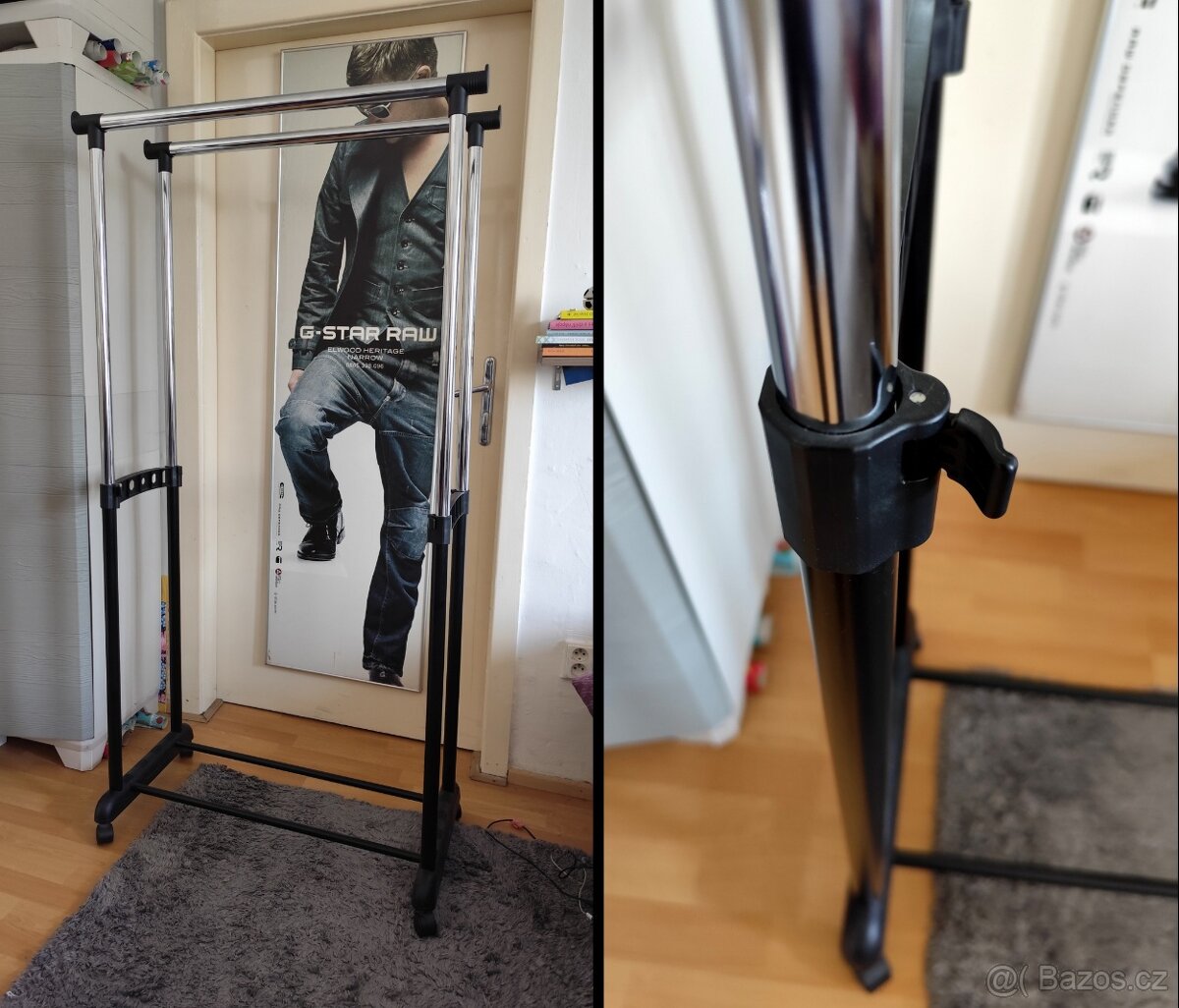 Dvojitý teleskopický věšák - němý sluha - 5