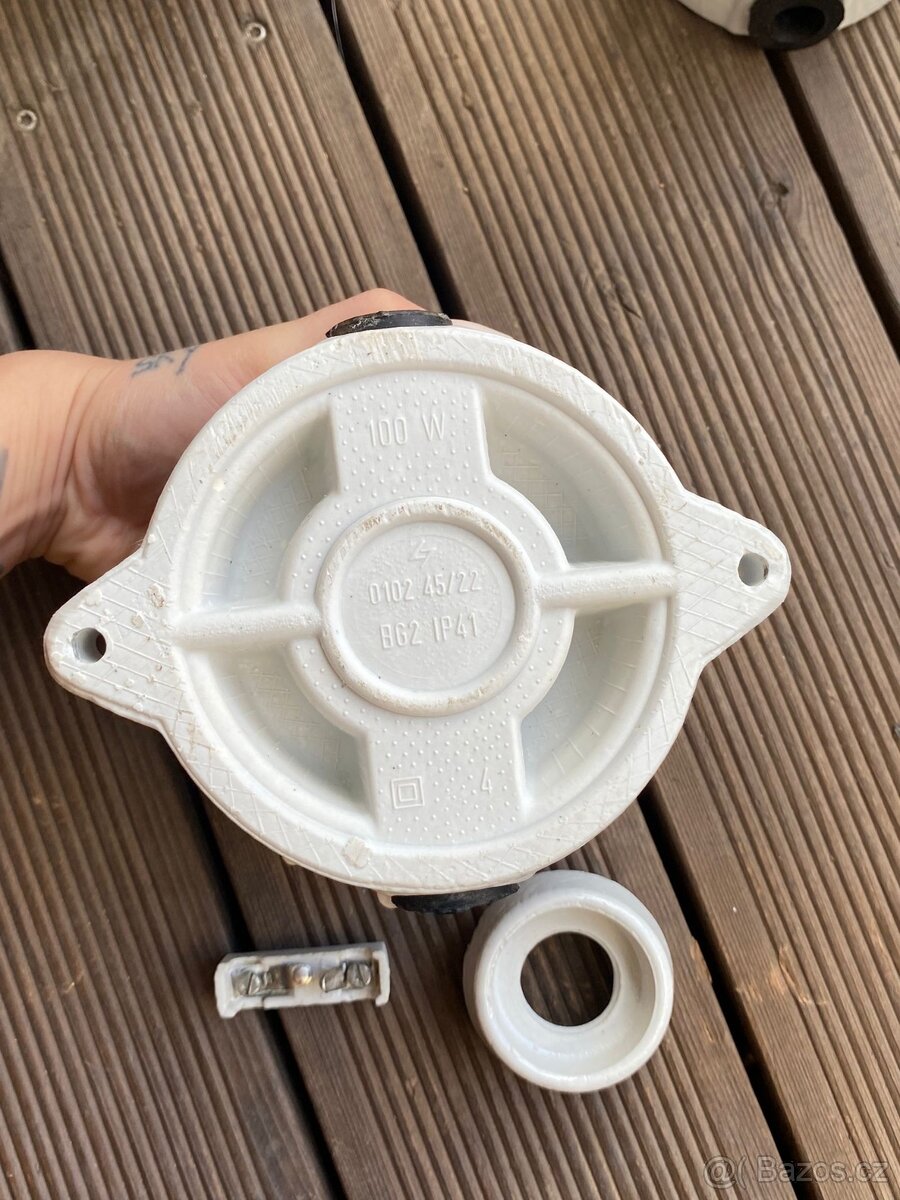 Retro porcelánové svietidlá DDR bublinkové & kryštál. - 5