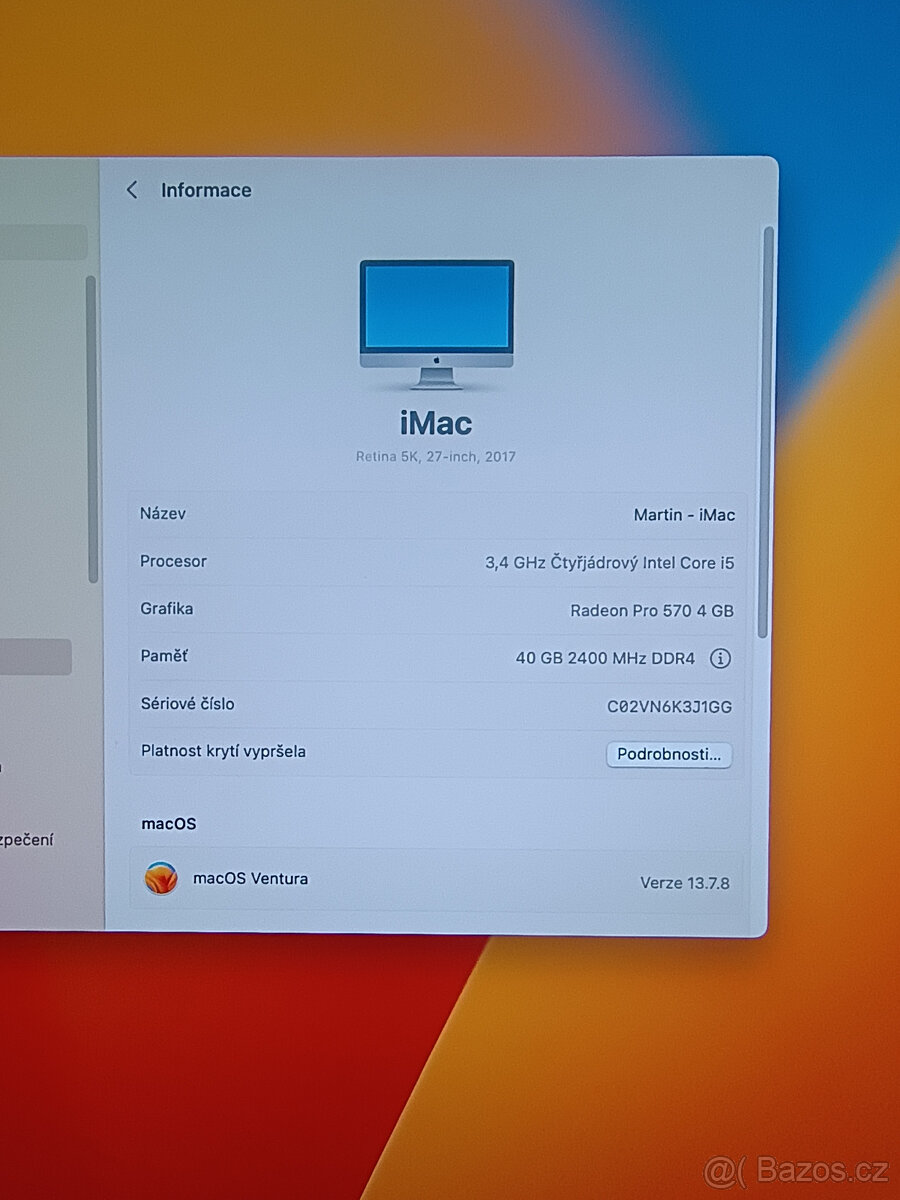 Apple iMac 27" 5K / i5 / 40GB / 2TB SSD / 2017 - 5