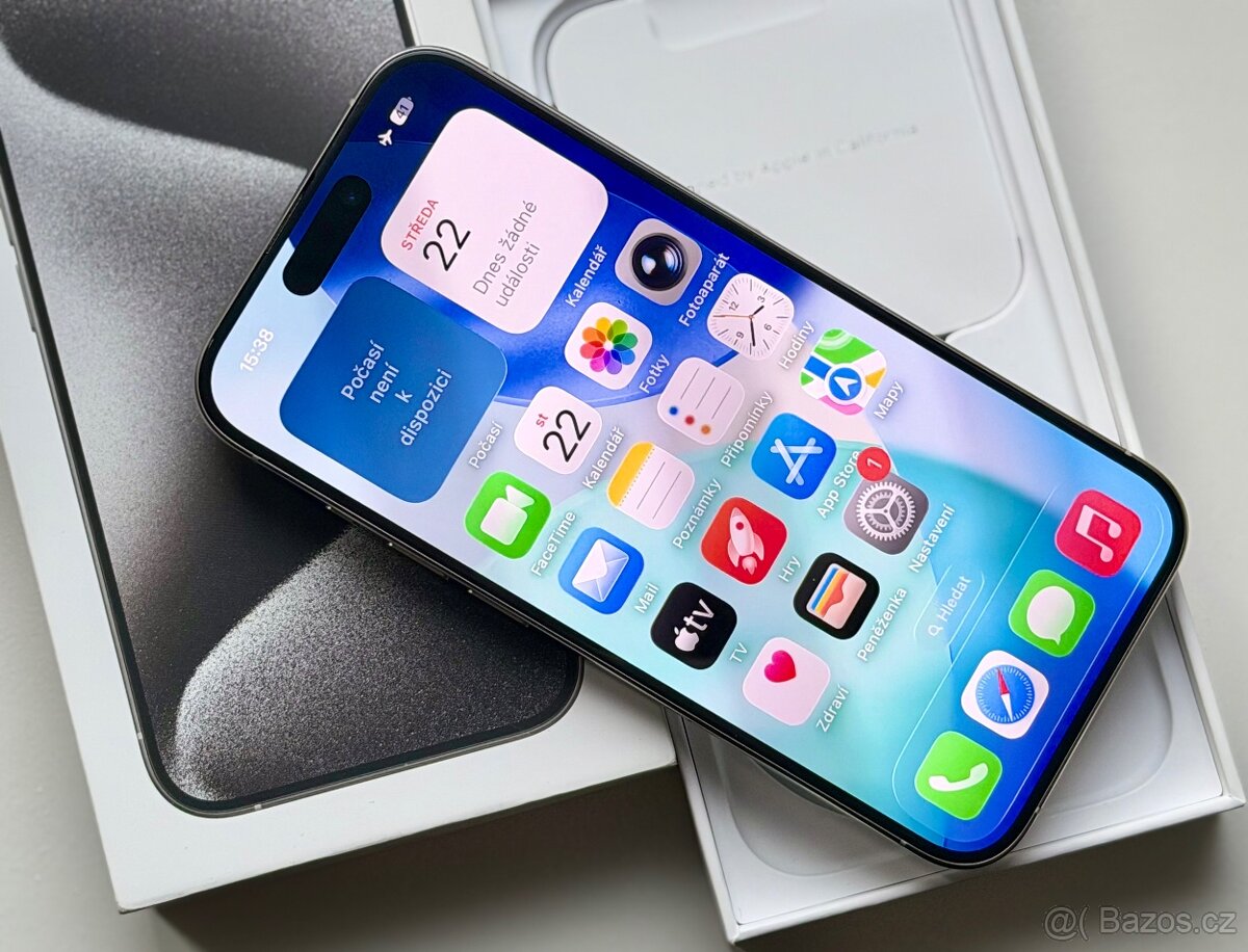 iPhone 15 Pro White Titanium BATERIE 100% TOP - 5