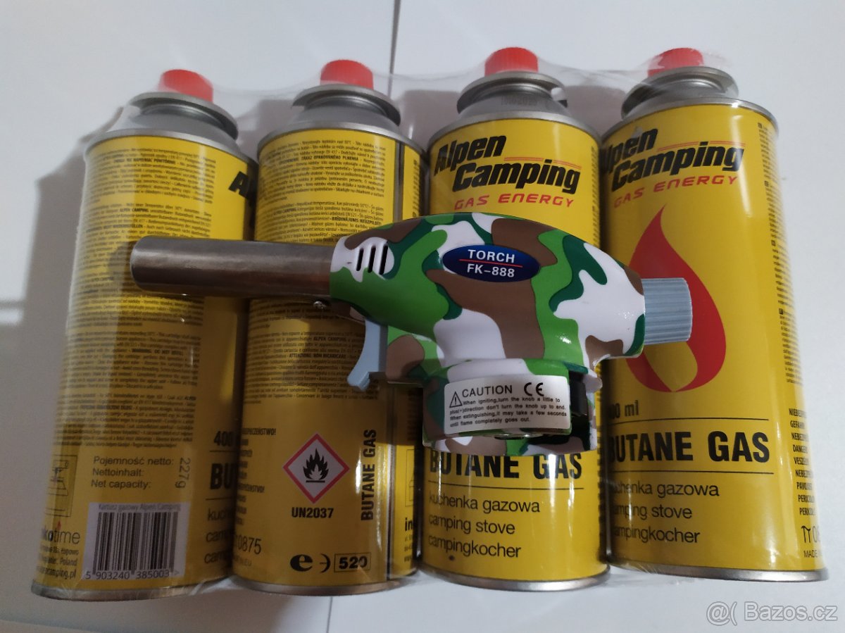 Plynový hořák a 4 kartuše sada - 5