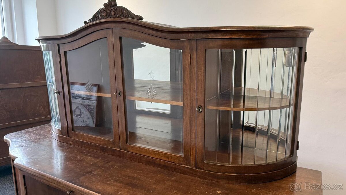 Starožitná komoda s vitrínou - 5