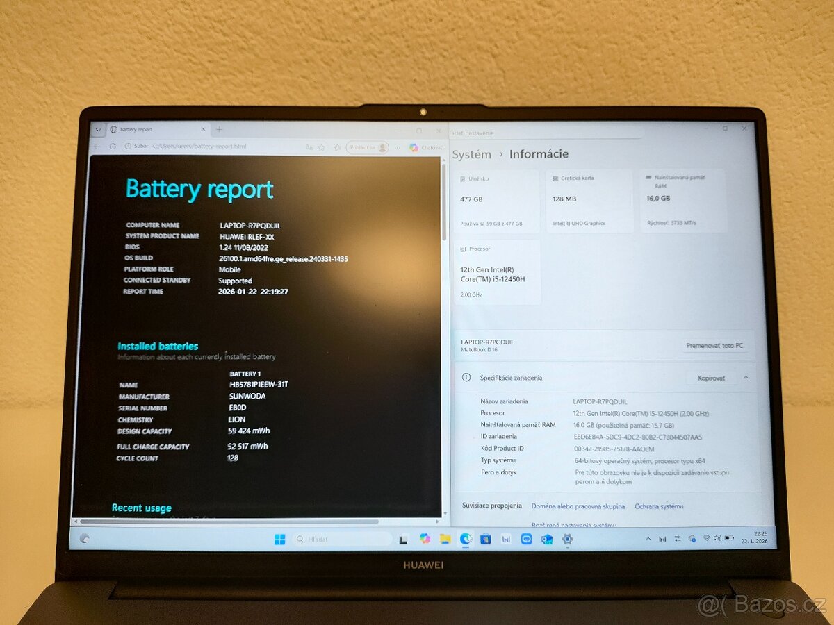 Huawei MateBook D16 i5 | 16GB | 512GB - 5