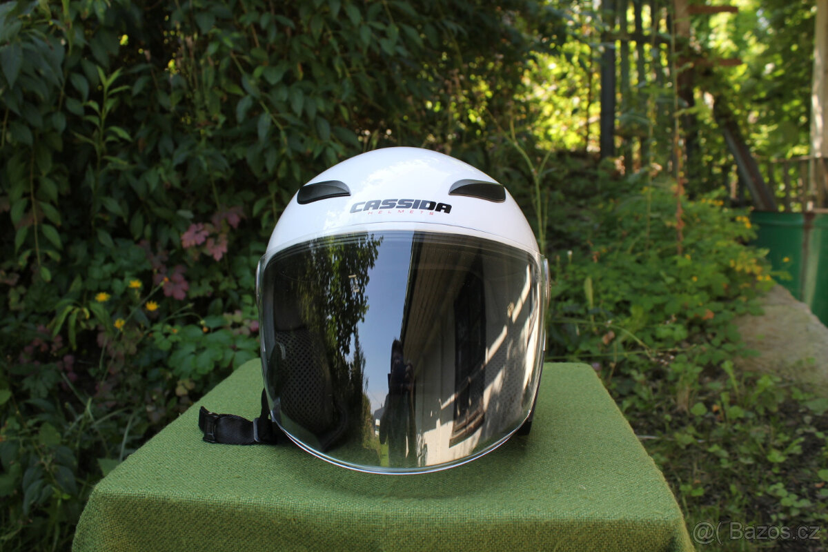 helma, bílá, moto - 5