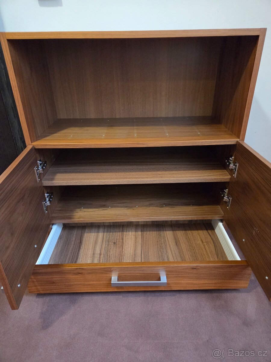 Skříň se šuplíky a poličkami DÝHA OŘECH - 5