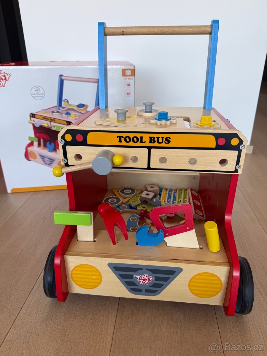 Tooky Toy - Tool Bus Chodítko a pracovní stůl - 5