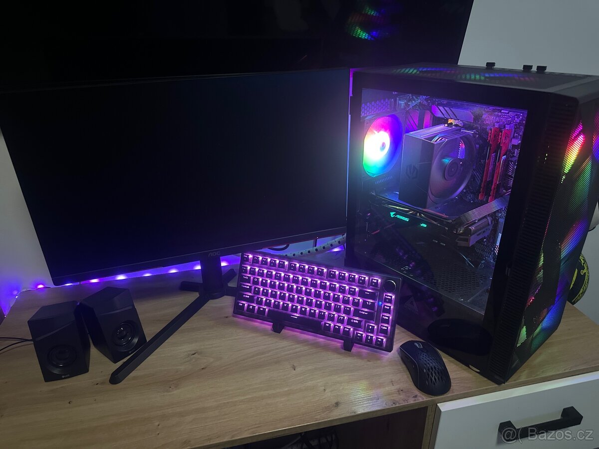Herní set Zcela Nový Nadupaný PC,klávesnice,monitor 240hz - 5
