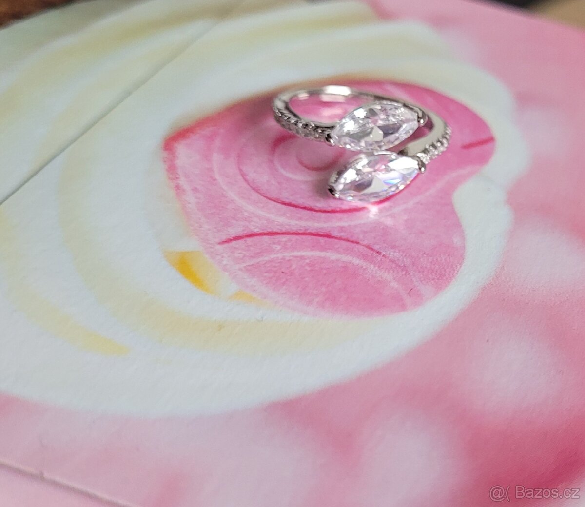 Nový dámský stříbrný prstýnek prsten 925 otevřený - 5