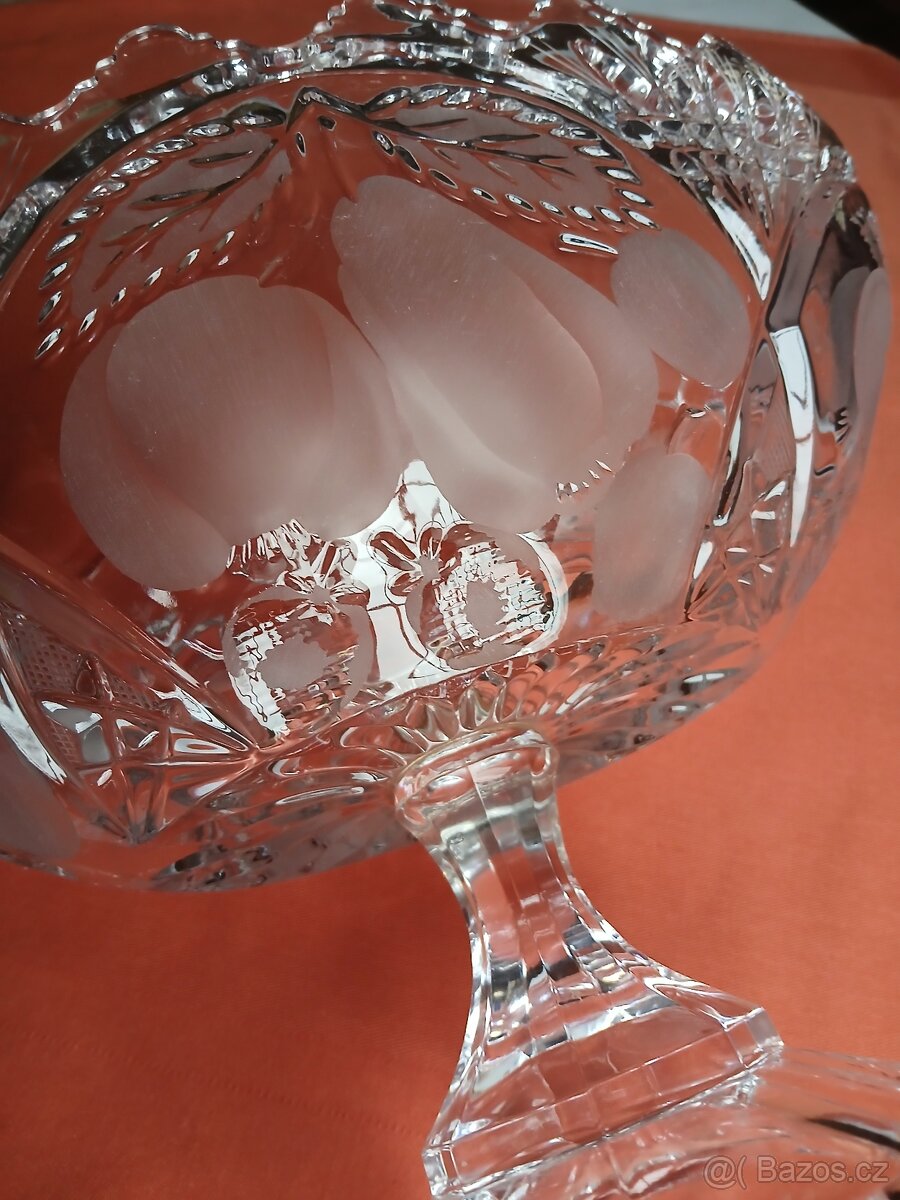 Broušená křišťál mísa na ovoce - 5