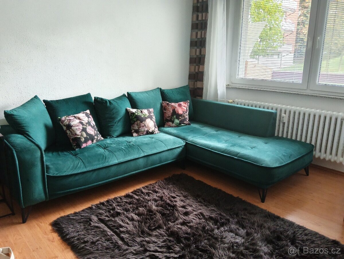 Sedací rohová souprava Tesoro zelená smaragdová - 5