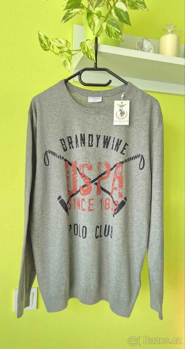 Šedý pánský svetr s nápisem - 5