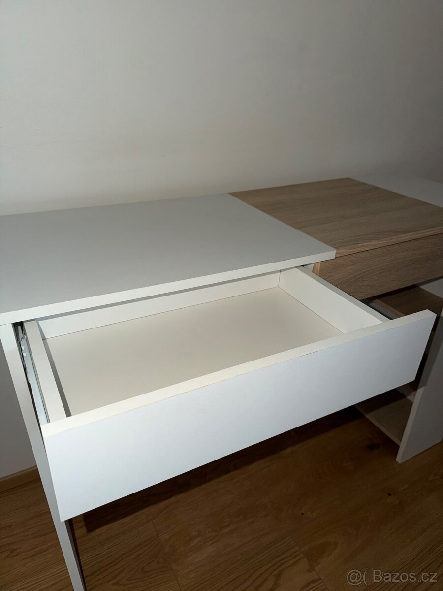 Toaletní stolek / psací stůl bílá / dub sonoma - 5