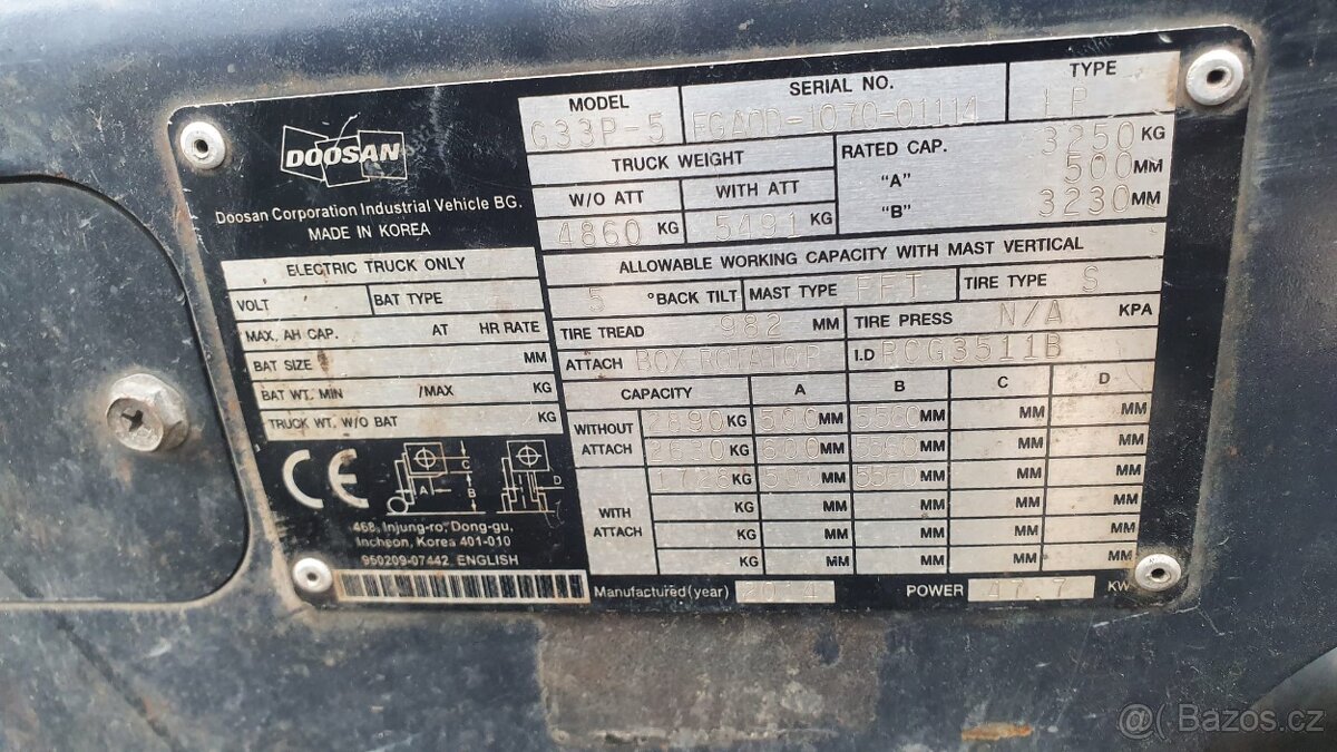DOOSAN G33P-5 ,R.V.2014 - 5