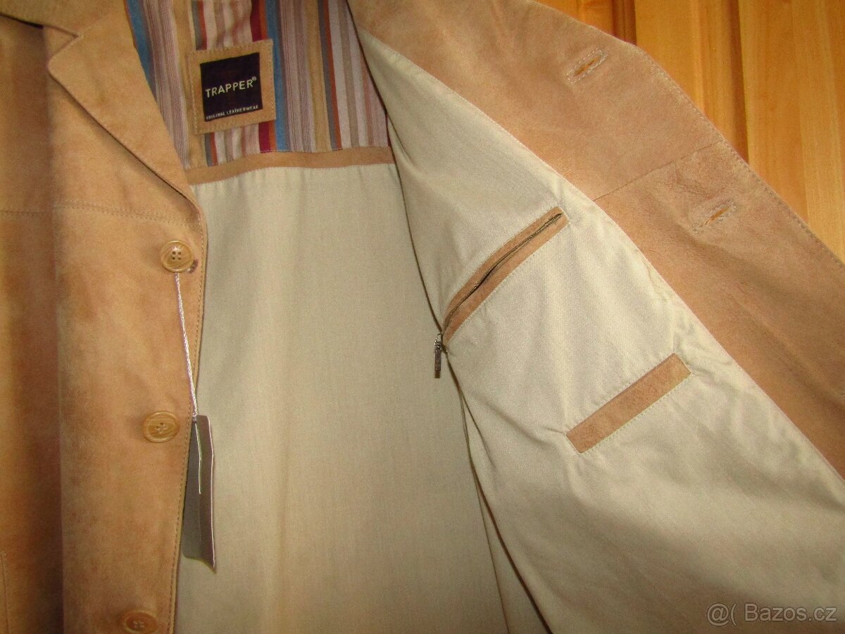 Kožené,jelenicové sako Trapper vel.56. - 5