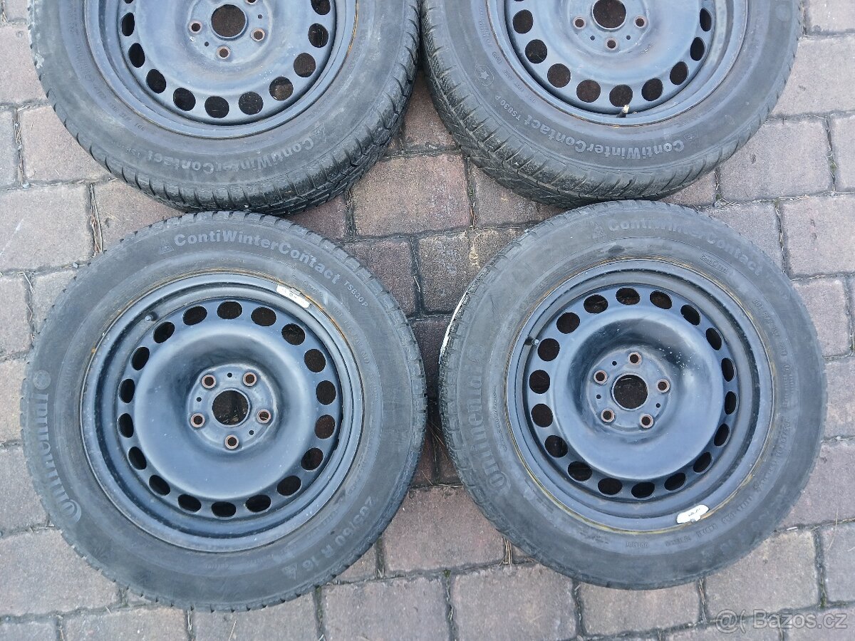 Plechová kola,sada,5x112,ET33,Conti,205/60 R16,2x7,5/2x6mm - 5