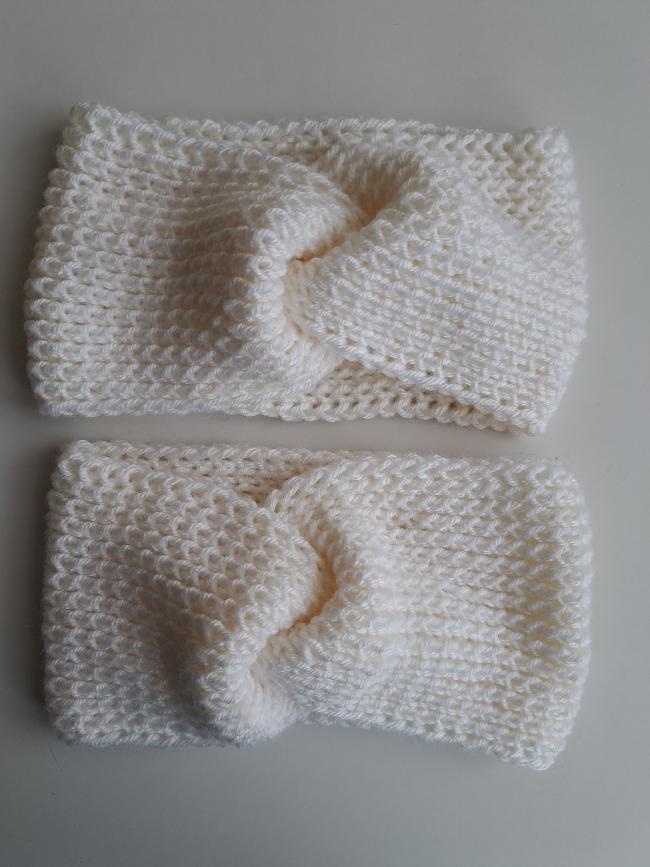 nové, pletené čelenky s uzlem - 5