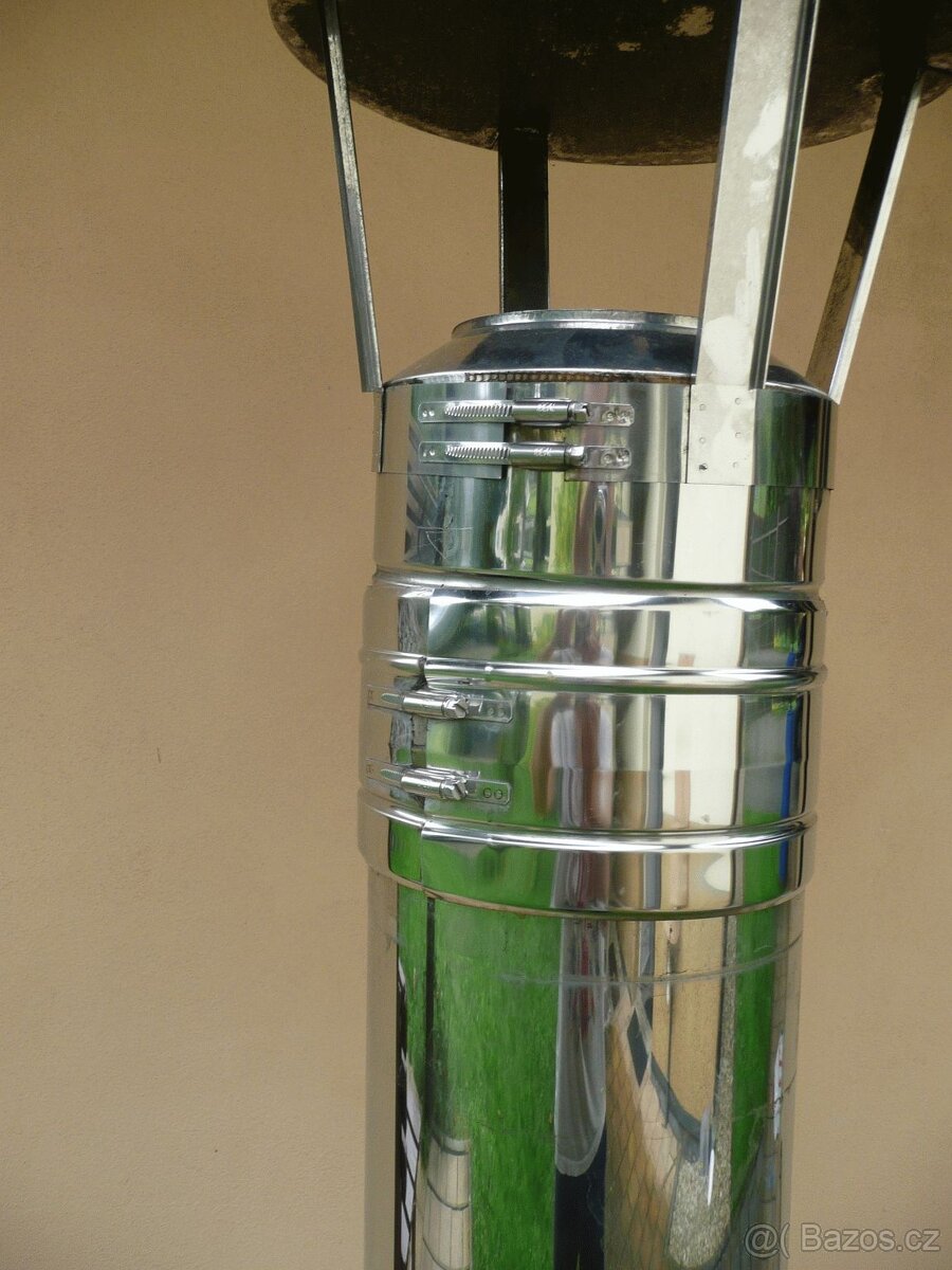 Komínový nástavec, třísložkový izolovaný nerez 1m DN160 mm - 5
