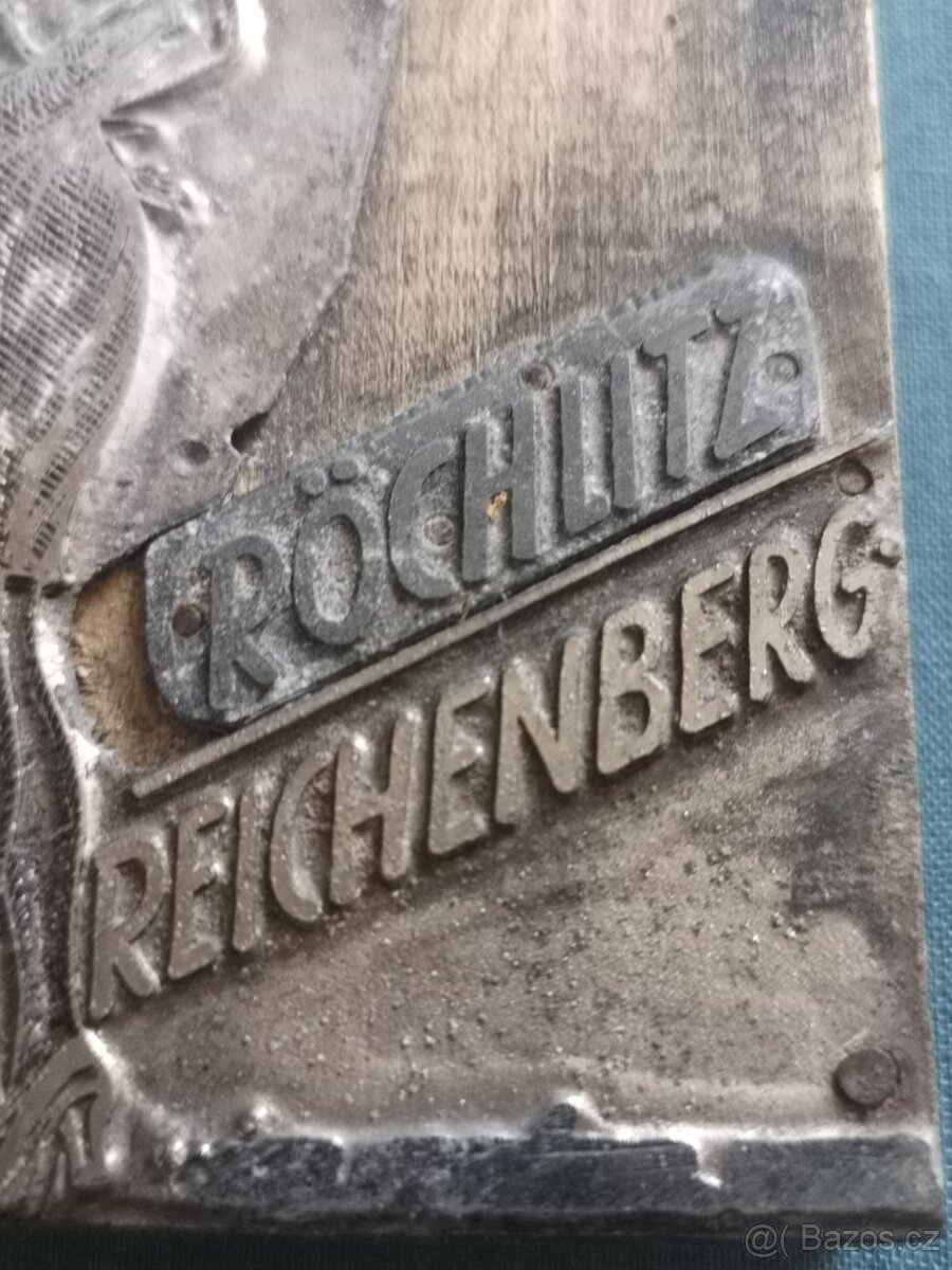 starožitná forma na tisk obuvnická fa A. V. Sedláček LIBEREC - 5