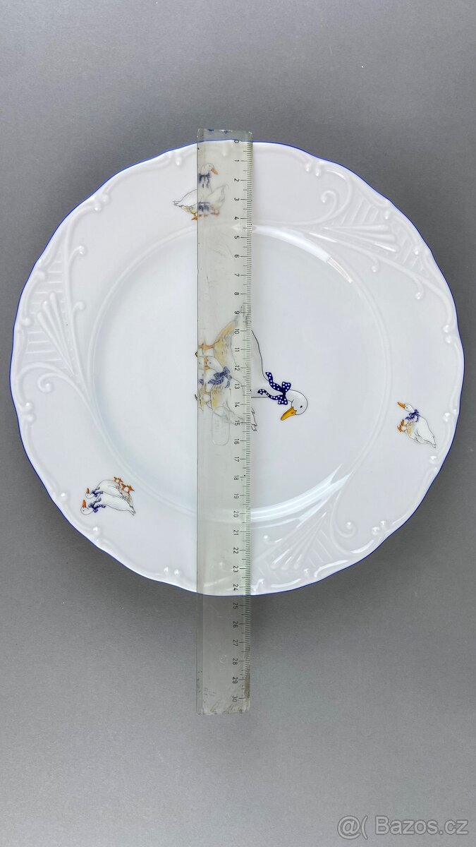 Porcelánová souprava pro 6 osob husy, modrá linka - 5