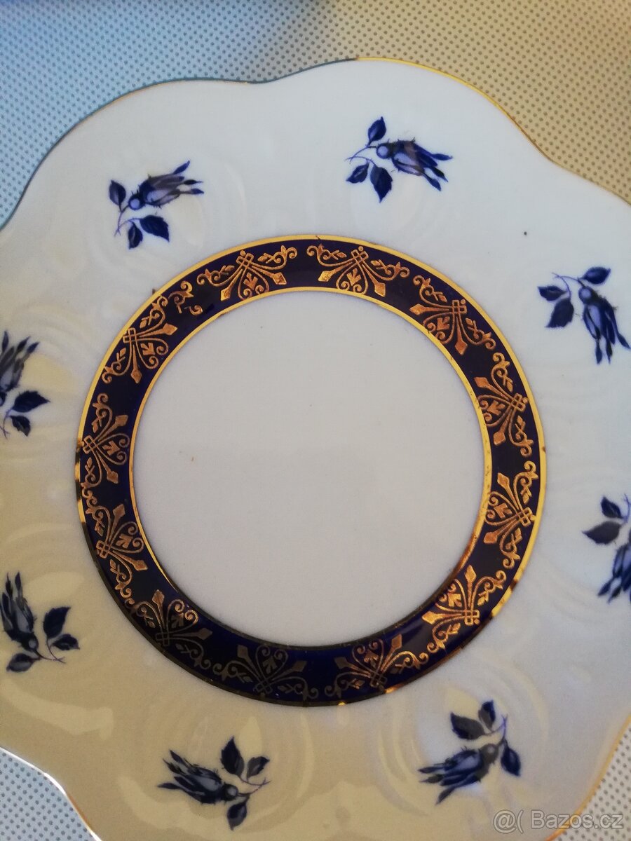 Porcelán modrý zlacený - šálek na kávu UPAK - 5