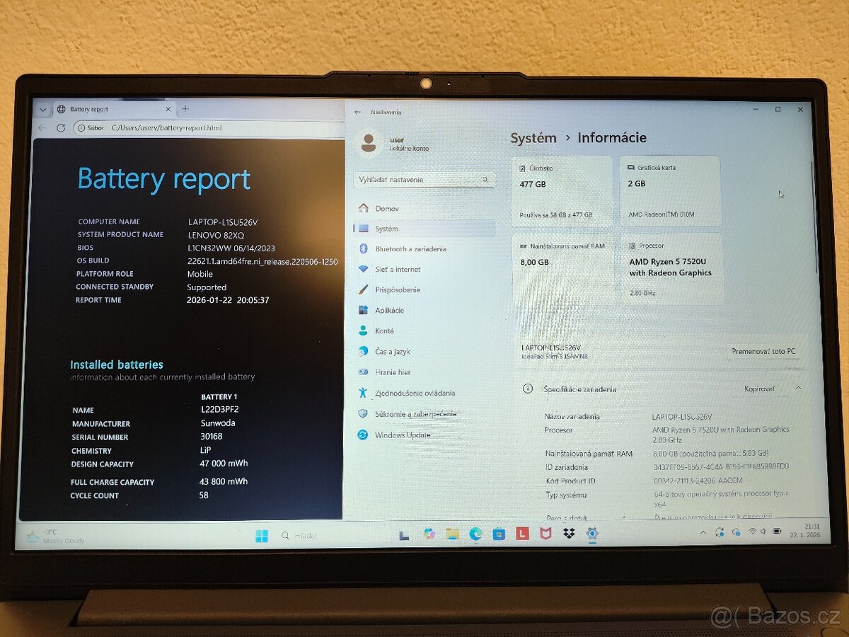 IdeaPad 3 Slim R5 | 8GB | 512GB SSD - 5