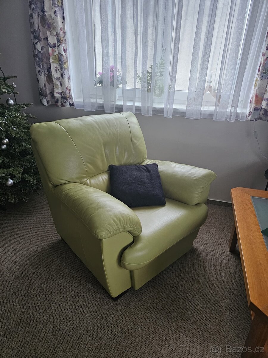 Kožená sedací souprava + 2 křesla - 5