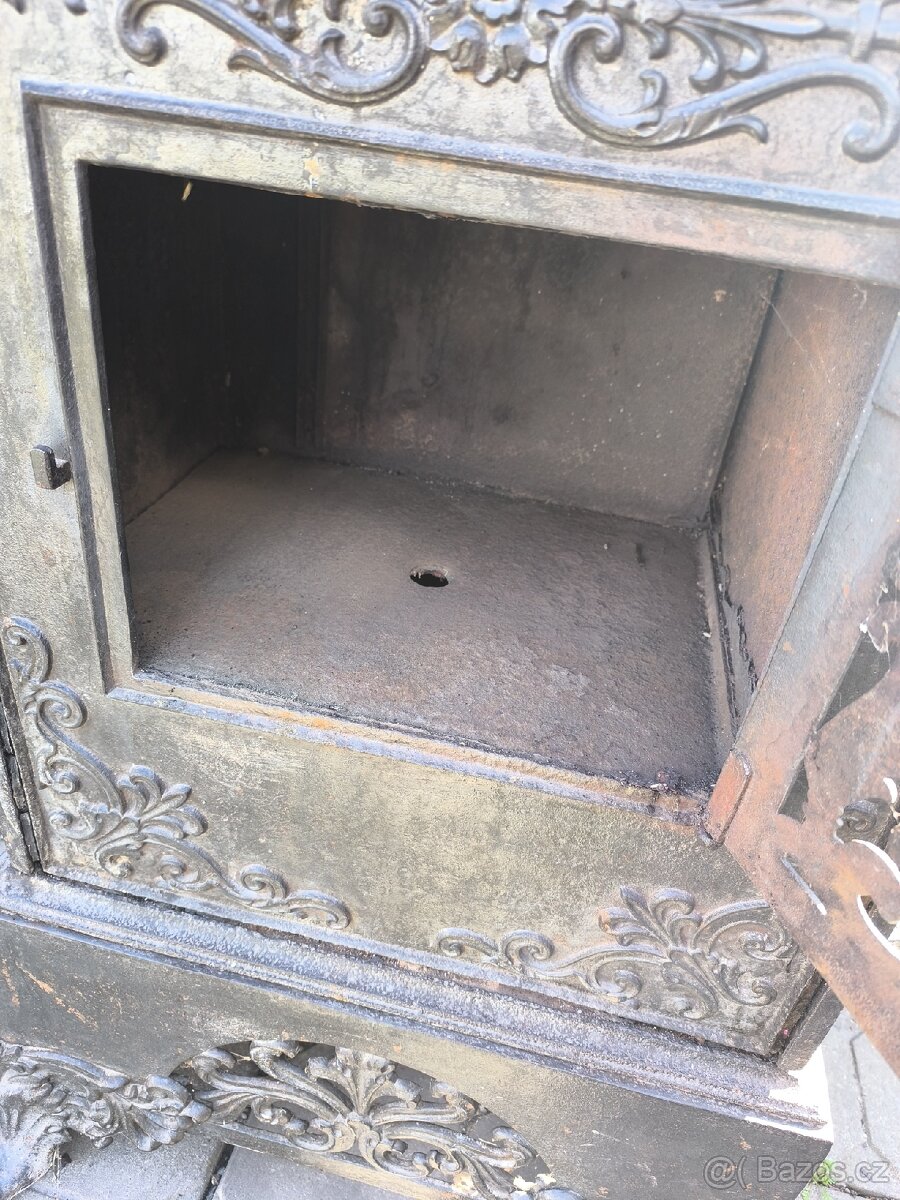 Litinové starožitné kamna - 5