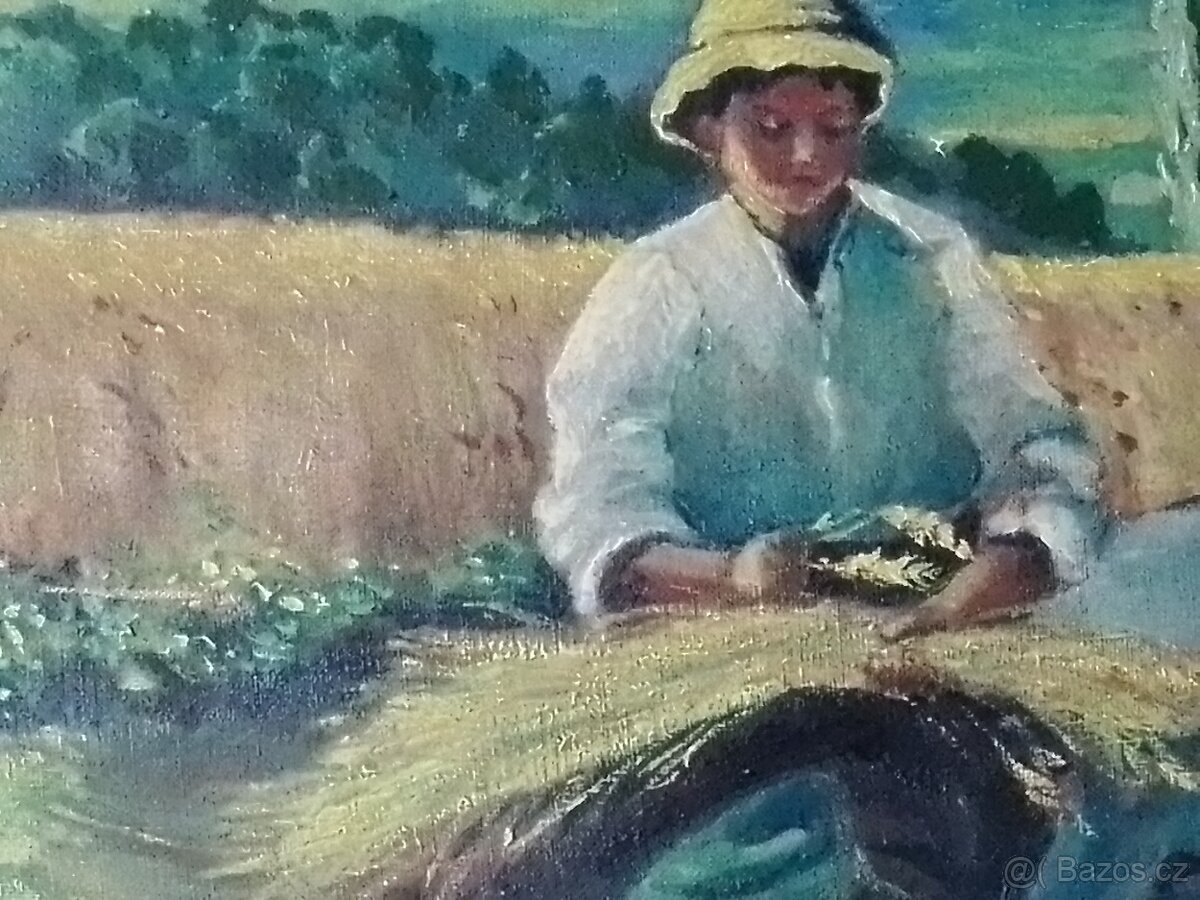 Chlapec ve Žních. Neznámý autor. Olej/plátno-rám. - 5