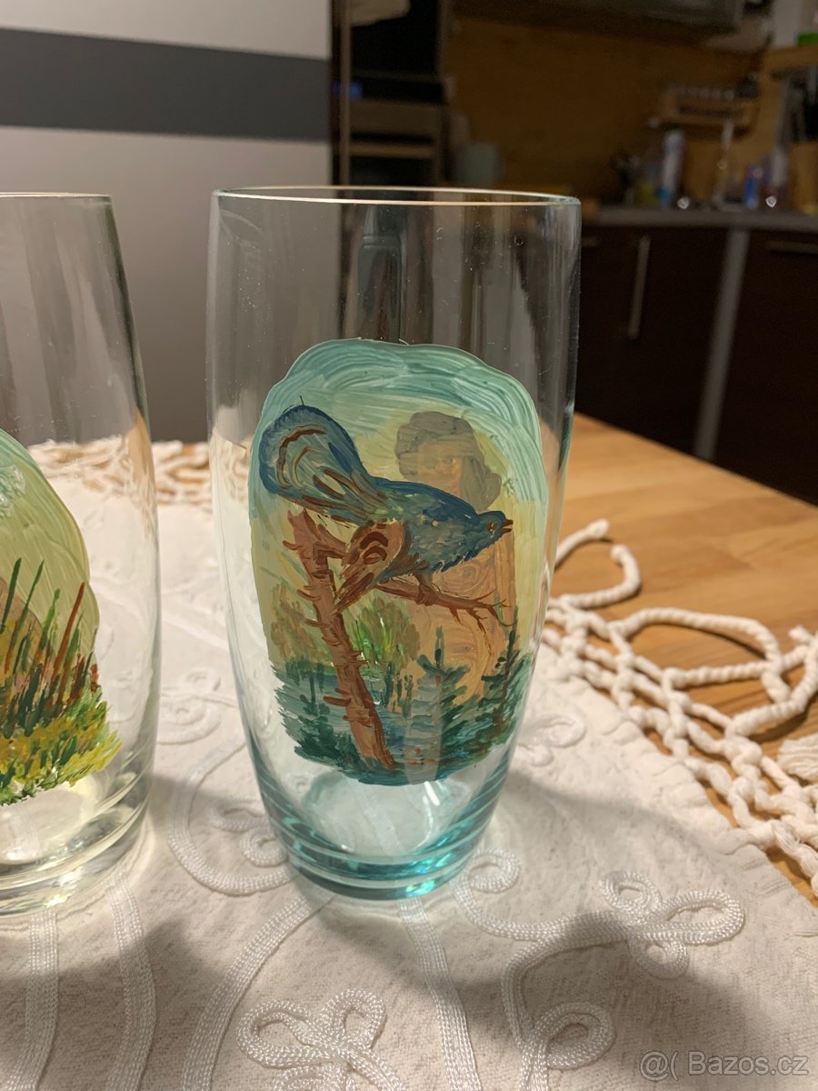raritní pivní sklenice - ručně malované - 5